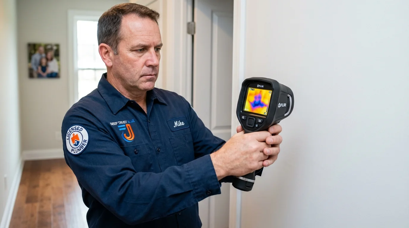 Thermal imaging leak detection by Johns Plumbing LLC in Essex